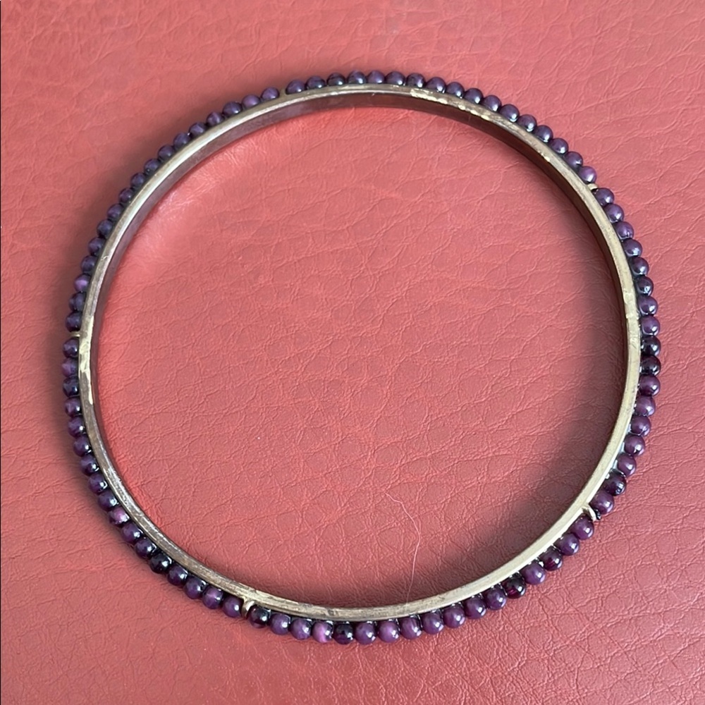 Elegant Purple Beaded Bangle